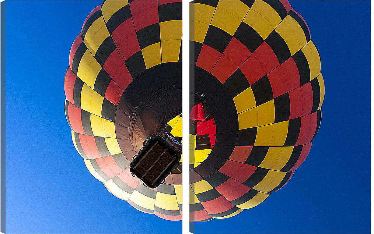 Модульная картина - Разноцветный воздушный шар взмывает в небо