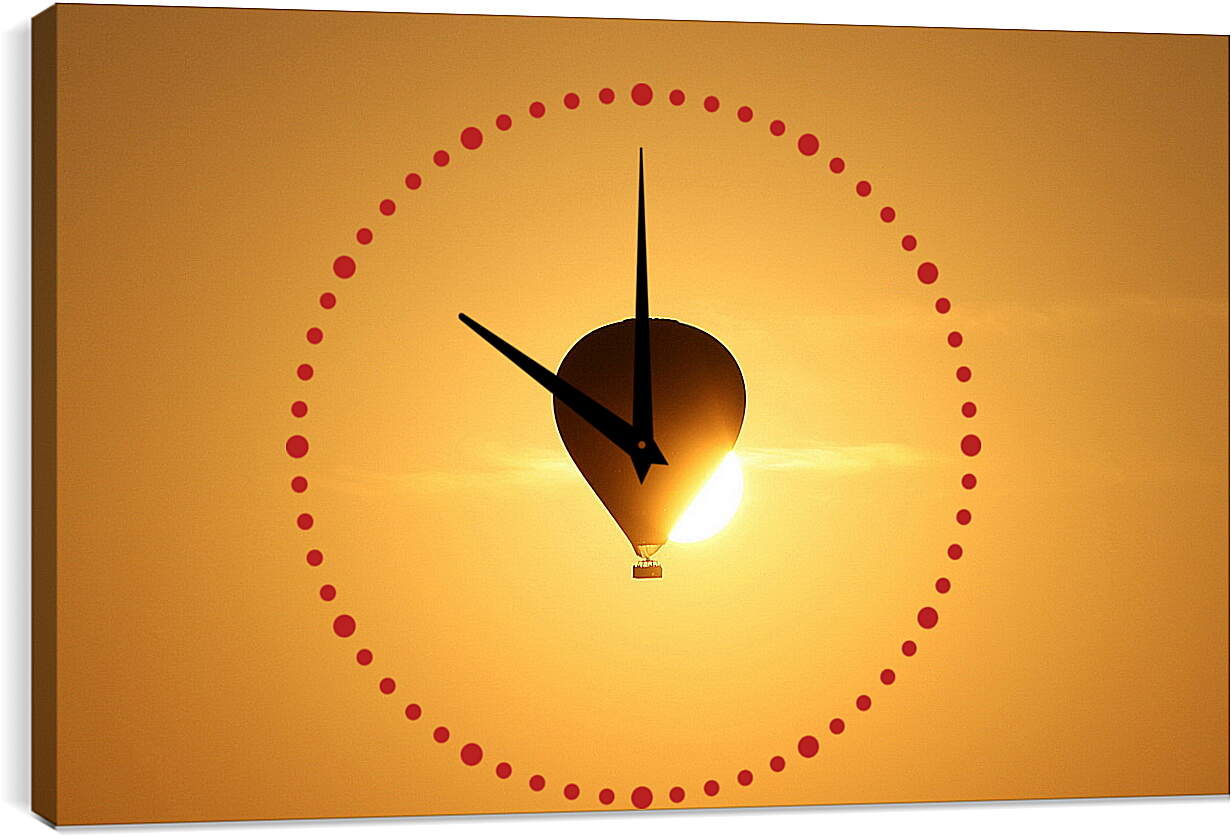 Часы картина - Воздушный шар прикрывший солнце