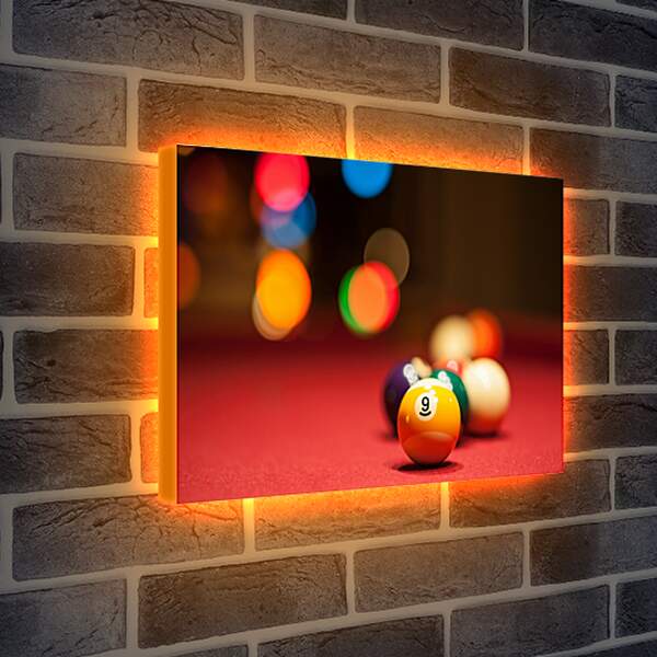 Лайтбокс световая панель - Бильярдные шары разных цветов