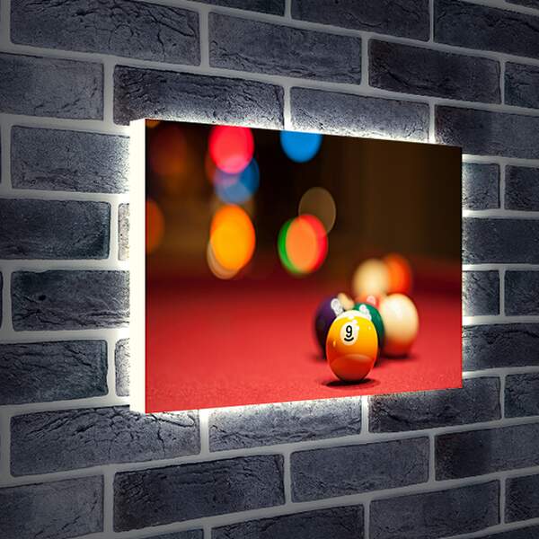 Лайтбокс световая панель - Бильярдные шары разных цветов