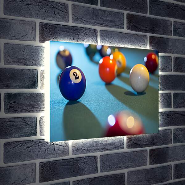 Лайтбокс световая панель - Бильярдный шар с цифрой 2