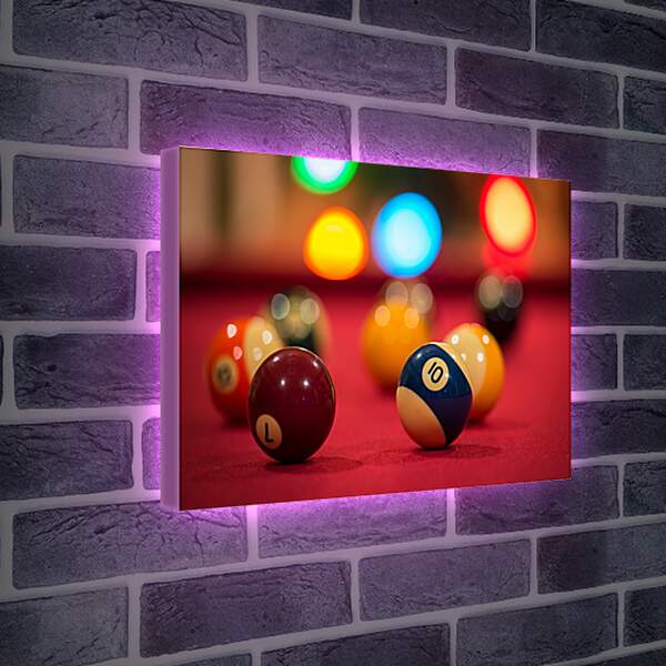 Лайтбокс световая панель - Разноцветные бильярдные шары