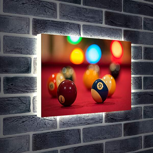 Лайтбокс световая панель - Разноцветные бильярдные шары