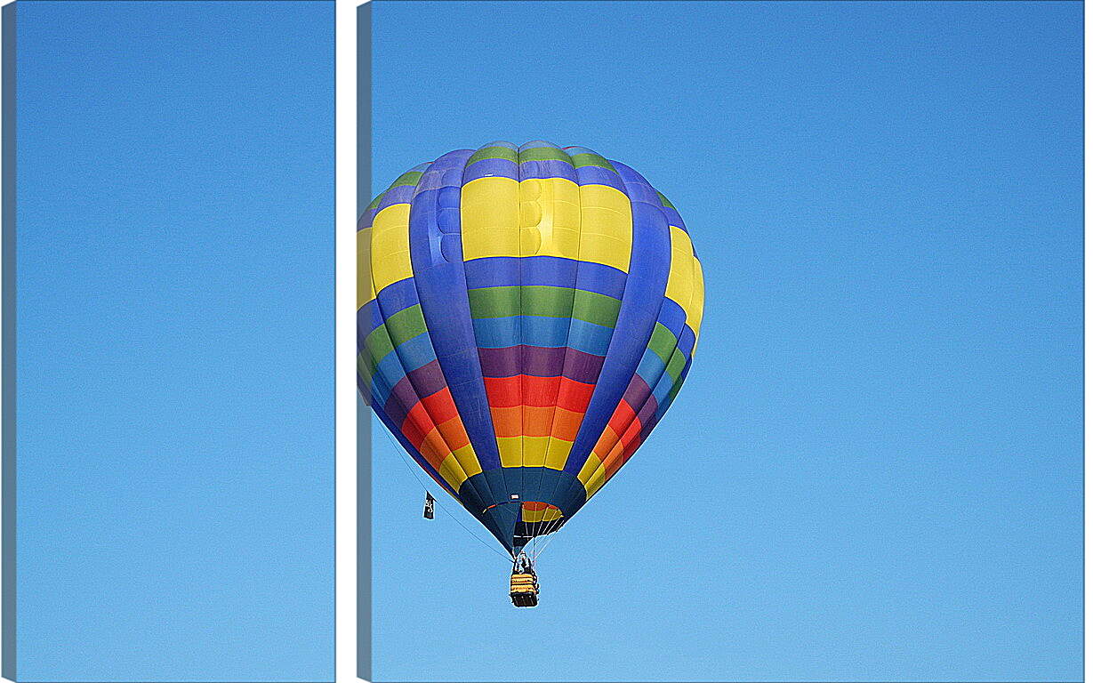 Модульная картина - Разноцветный воздушный шар в небе