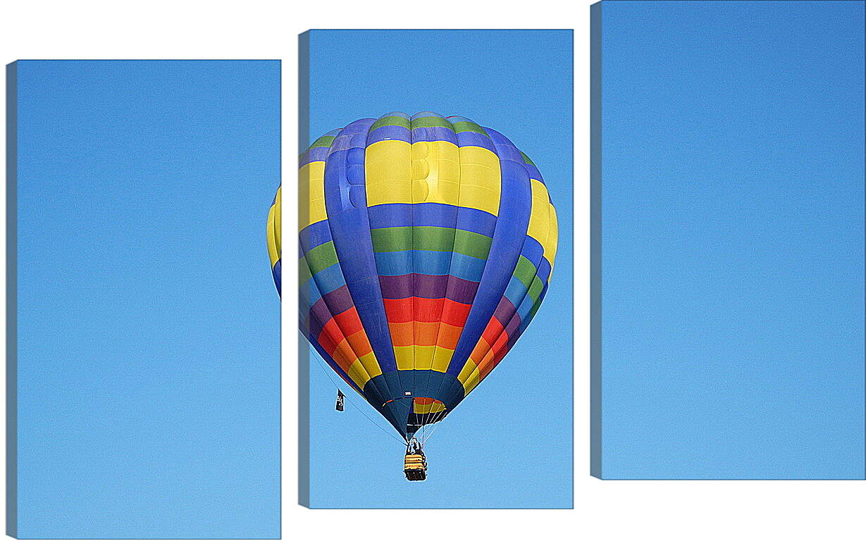 Модульная картина - Разноцветный воздушный шар в небе