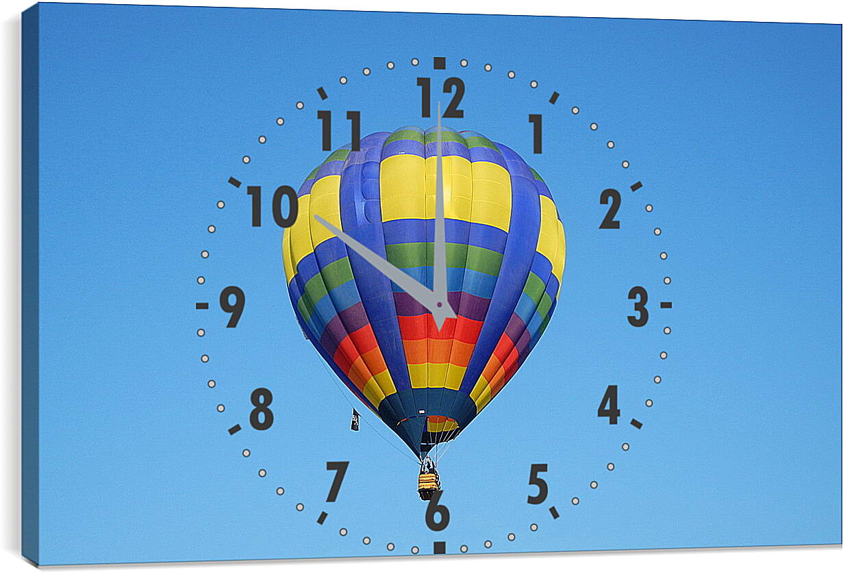 Часы картина - Разноцветный воздушный шар в небе