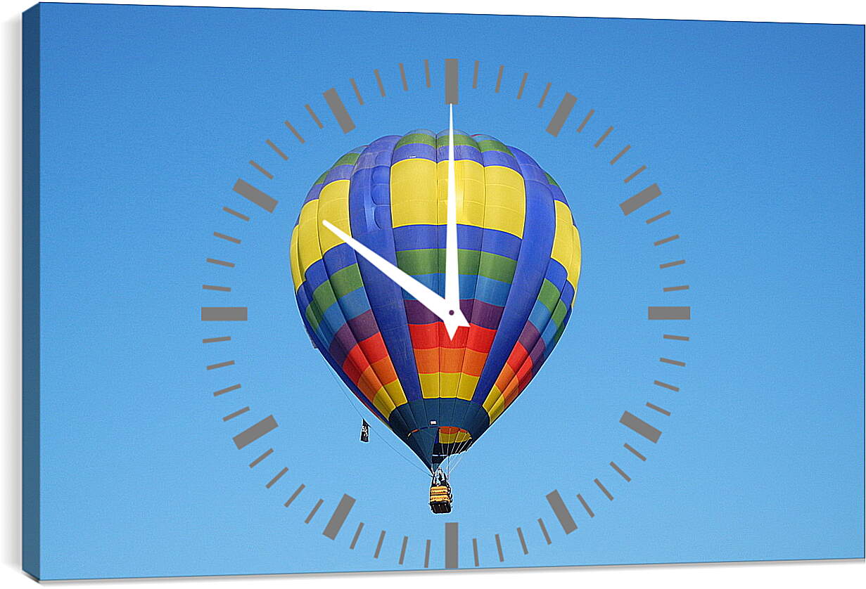 Часы картина - Разноцветный воздушный шар в небе