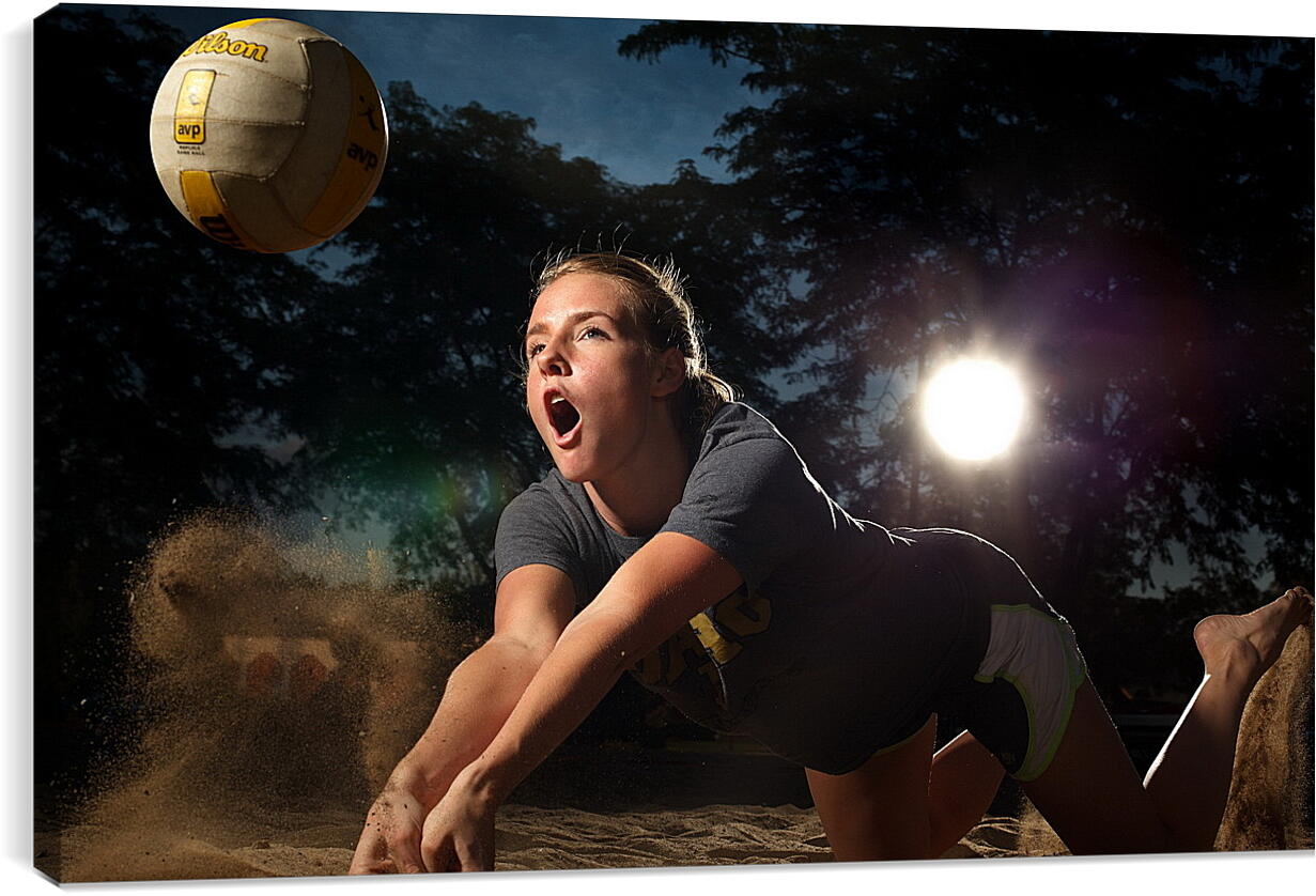 Постер и плакат - Девушка с волейбольным мячом