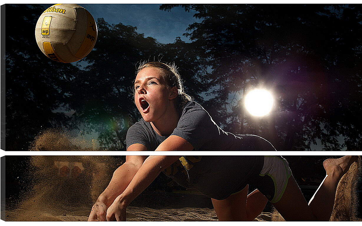 Модульная картина - Девушка с волейбольным мячом