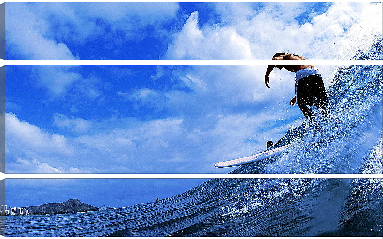 Модульная картина - Сёрфингист с обнажённым торсом