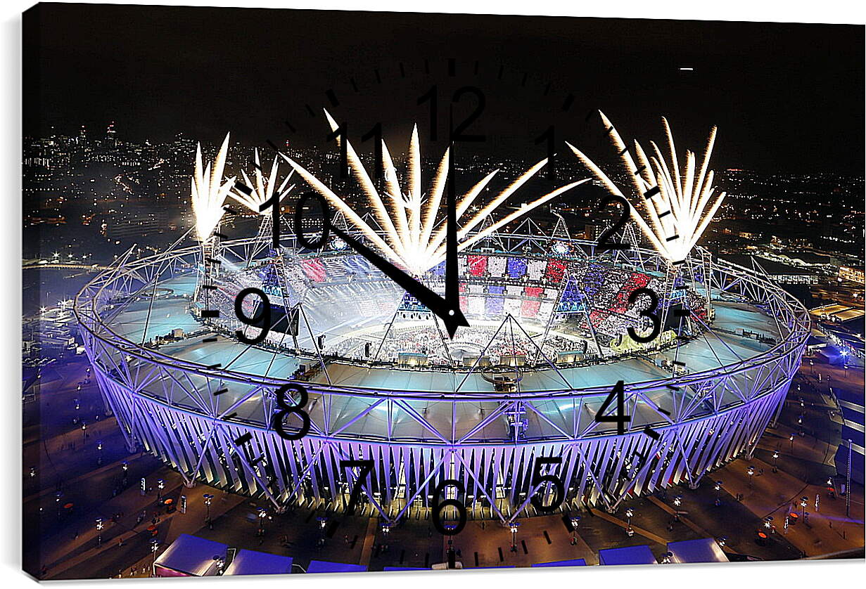 Часы картина - Салют на стадионе