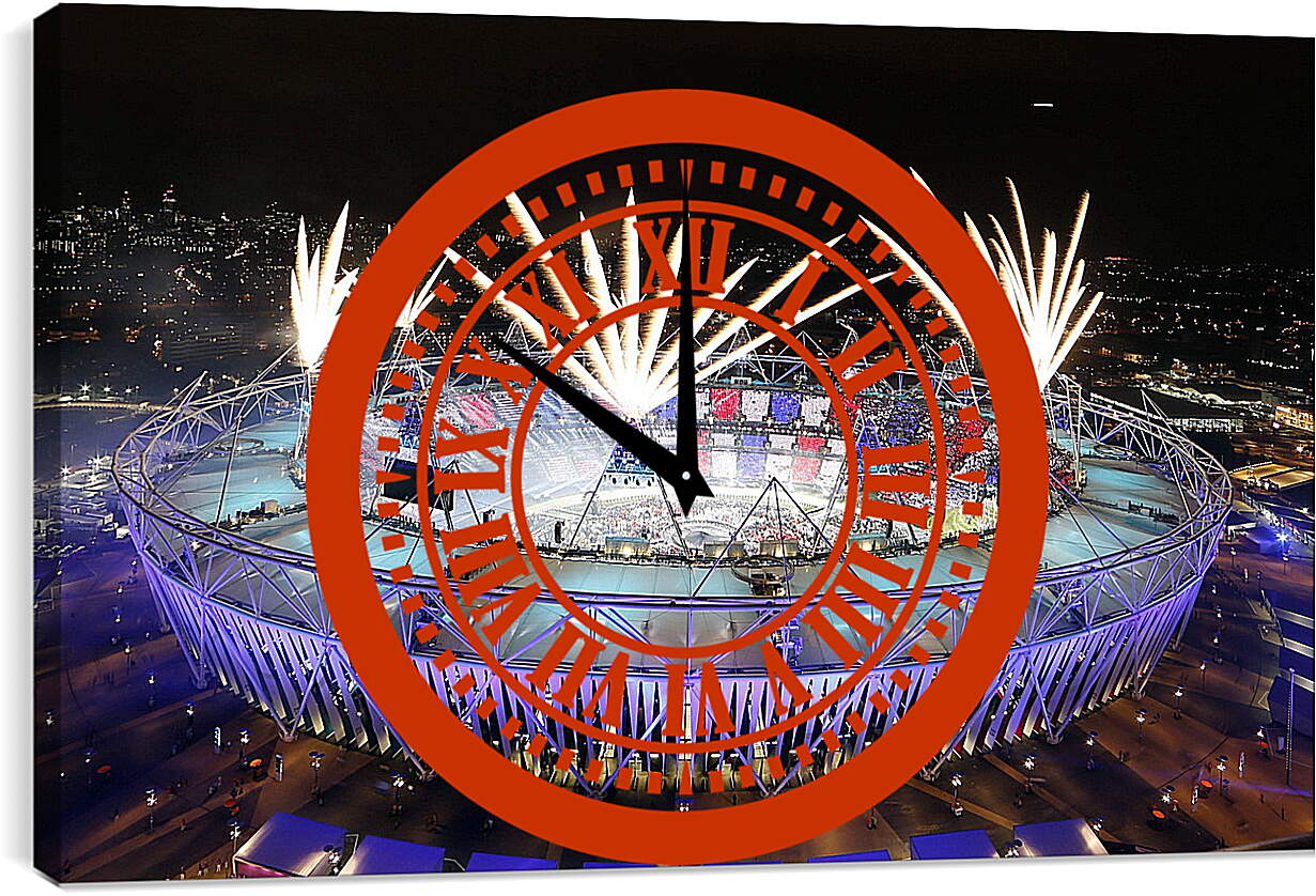 Часы картина - Салют на стадионе