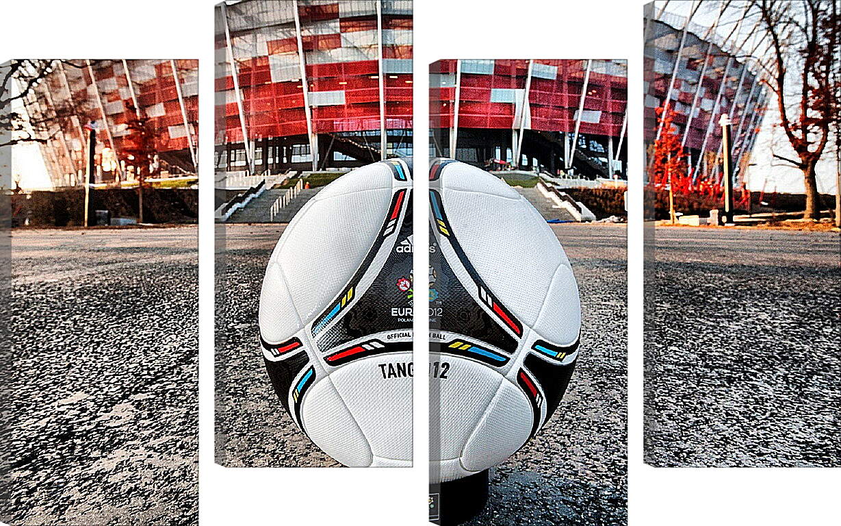 Модульная картина - Мяч на фоне стадиона