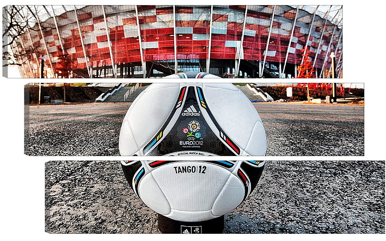 Модульная картина - Мяч на фоне стадиона