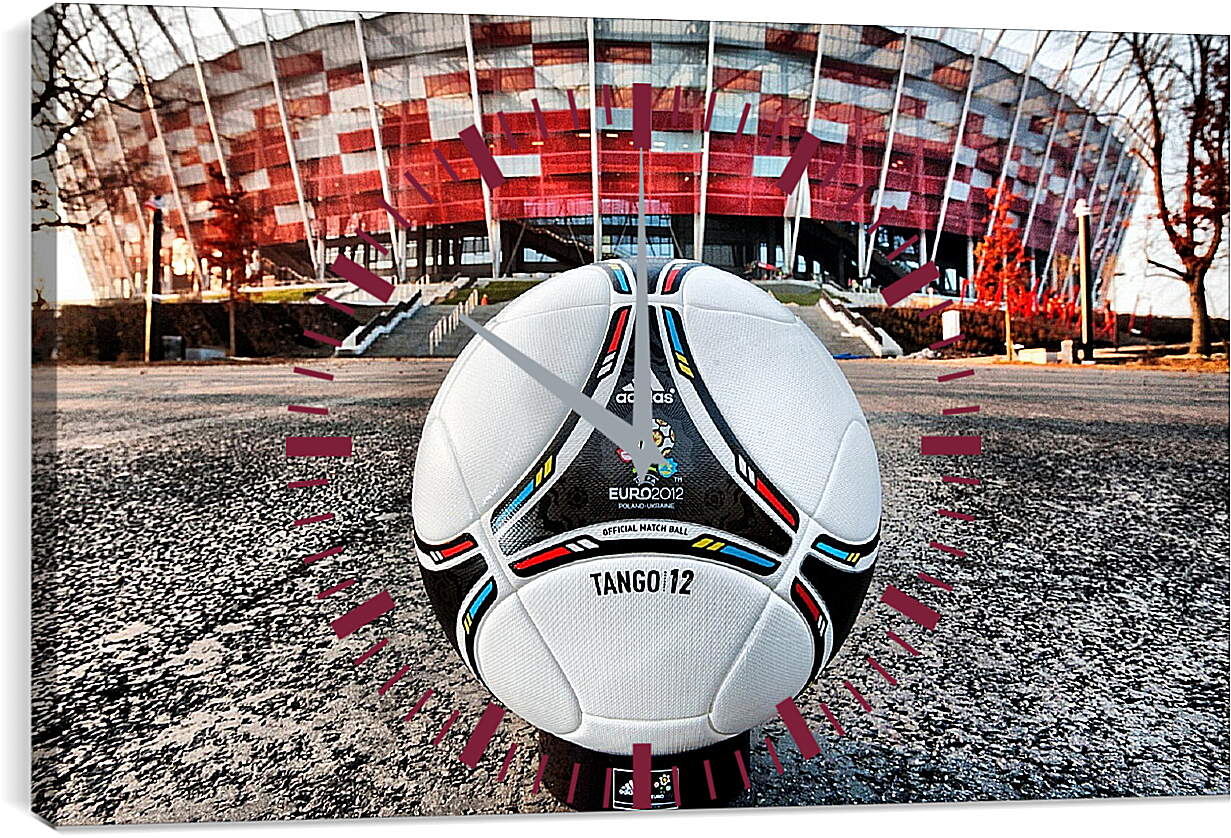 Часы картина - Мяч на фоне стадиона