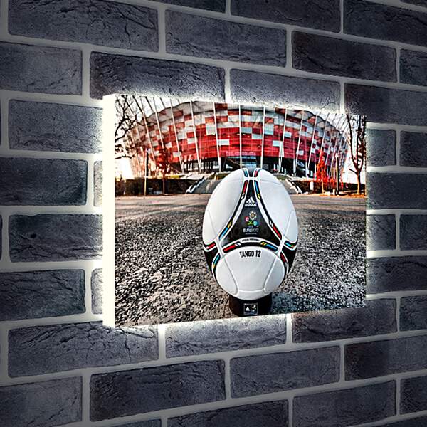 Лайтбокс световая панель - Мяч на фоне стадиона