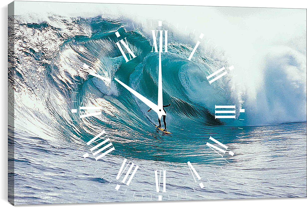 Часы картина - Сёрфинг на огромной волне