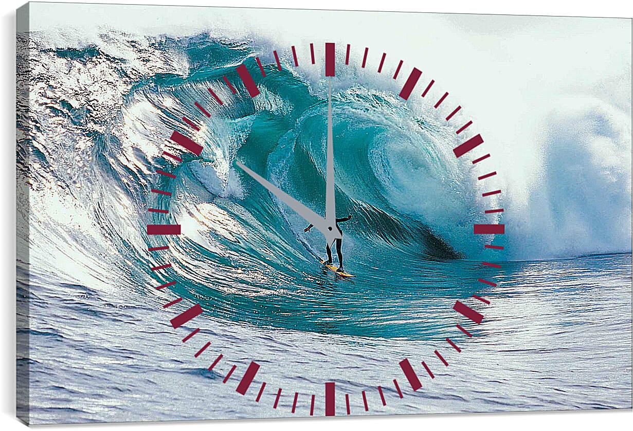 Часы картина - Сёрфинг на огромной волне