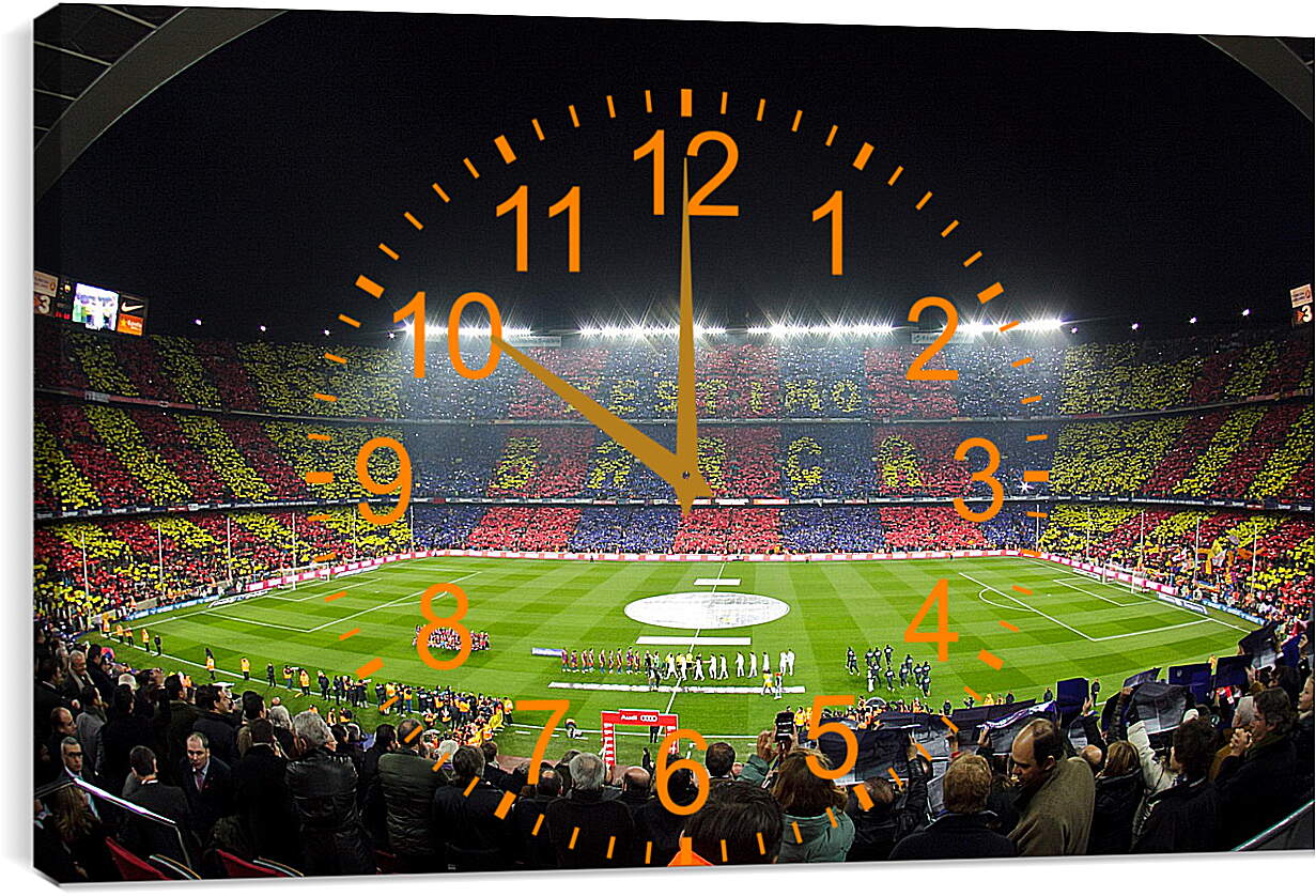 Часы картина - Стадион Камп Ноу. Барселона