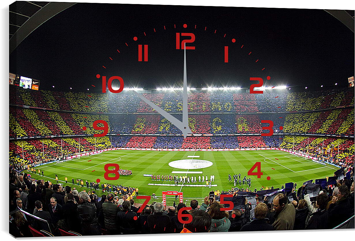 Часы картина - Стадион Камп Ноу. Барселона