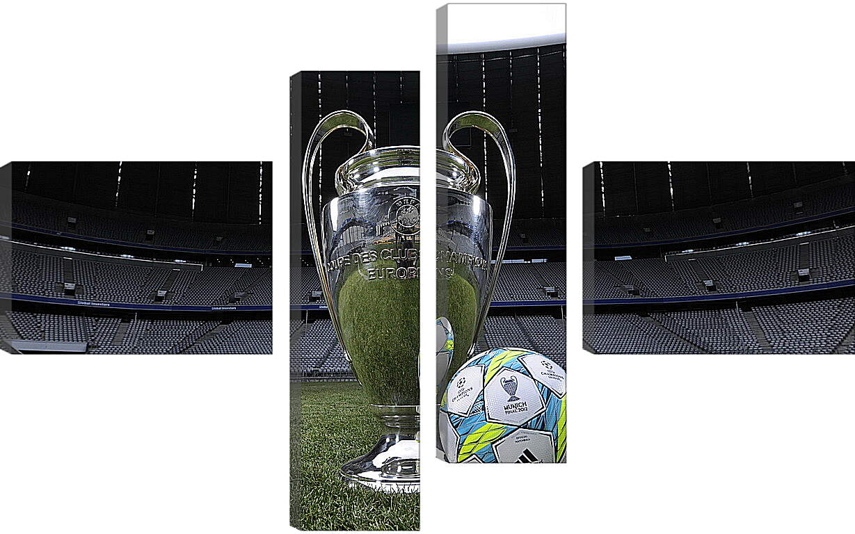 Модульная картина - Мяч и кубок Лиги Чемпионов