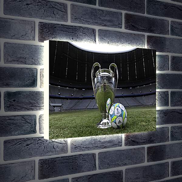 Лайтбокс световая панель - Мяч и кубок Лиги Чемпионов