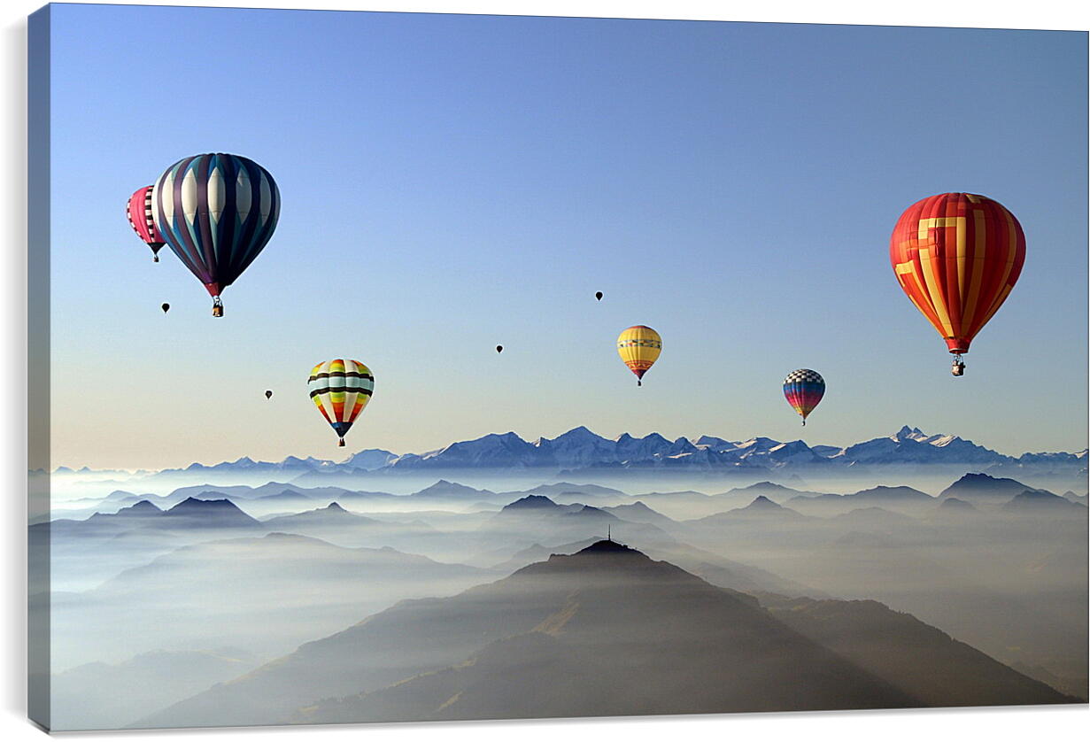 Постер и плакат - Воздушные шары над горами
