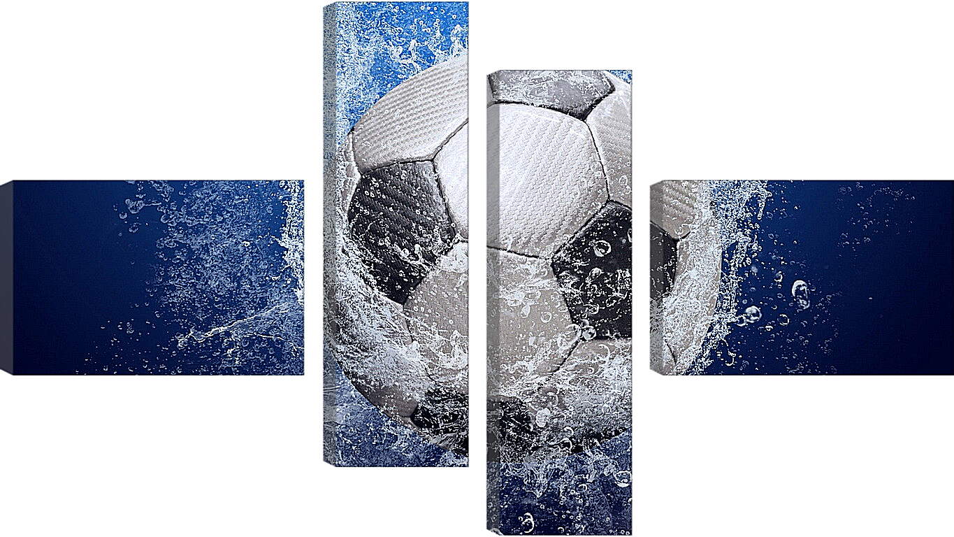 Модульная картина - Мяч в брызгах воды