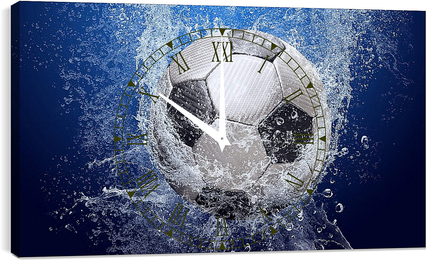 Часы картина - Мяч в брызгах воды