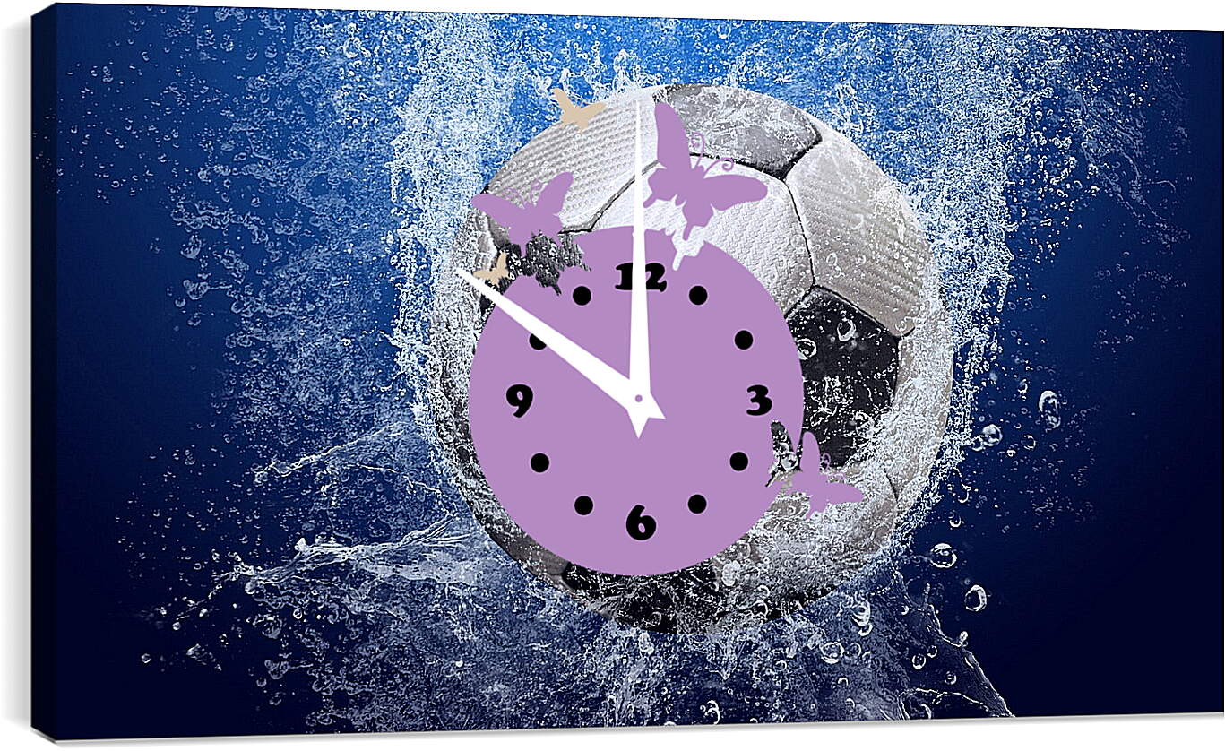 Часы картина - Мяч в брызгах воды