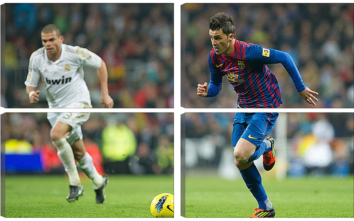 Модульная картина - Футболист Реала против футболиста Барселоны