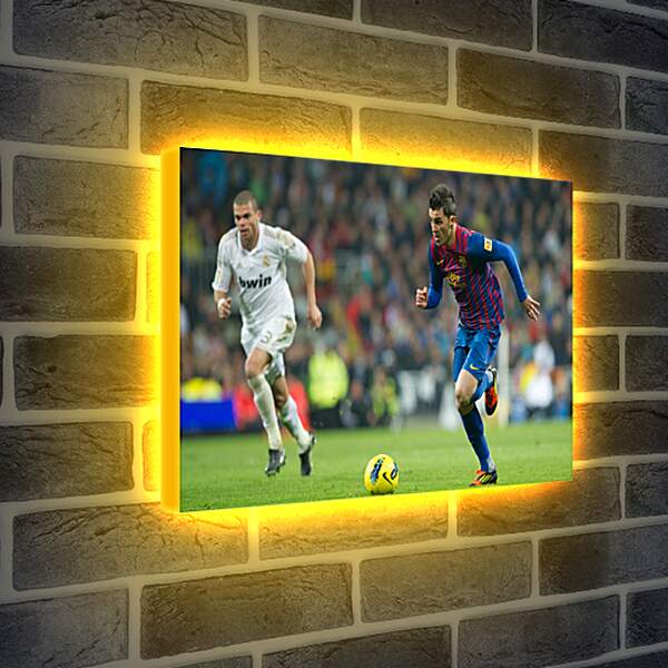 Лайтбокс световая панель - Футболист Реала против футболиста Барселоны