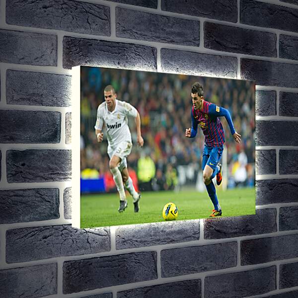 Лайтбокс световая панель - Футболист Реала против футболиста Барселоны