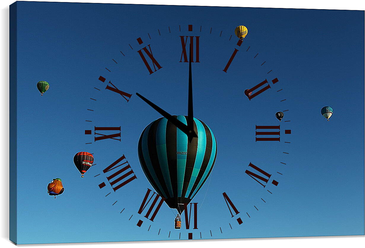 Часы картина - Воздушные шары в небе