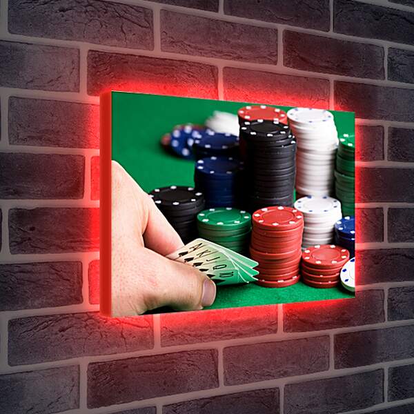 Лайтбокс световая панель - Покер. Фишки.