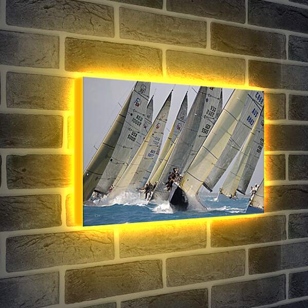 Лайтбокс световая панель - Наплыв яхт