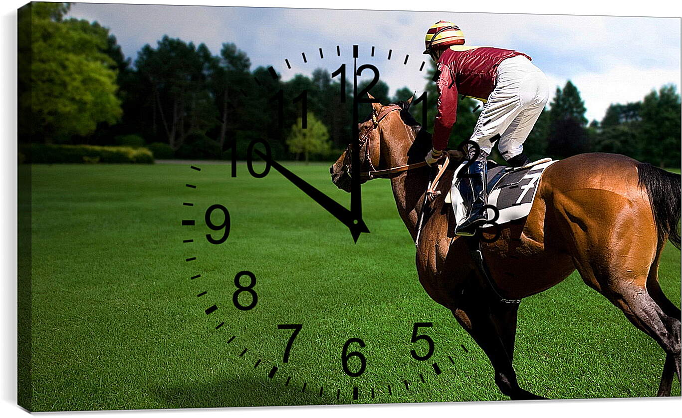 Часы картина - Наездник на лошади