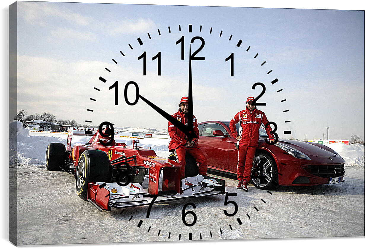 Часы картина - Команда Ферари (Формула 1)