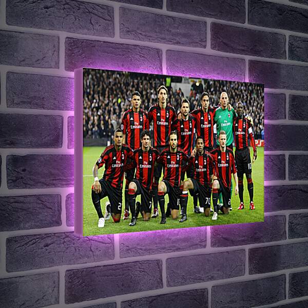 Лайтбокс световая панель - Фото перед матчем ФК Милан
