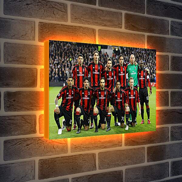 Лайтбокс световая панель - Фото перед матчем ФК Милан