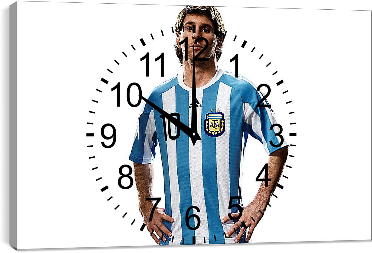Часы картина - Лионель Месси в сборной Аргентины