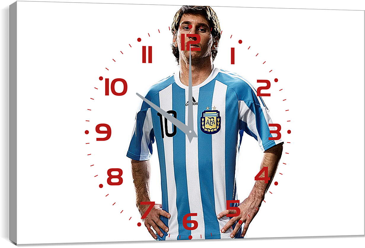 Часы картина - Лионель Месси в сборной Аргентины