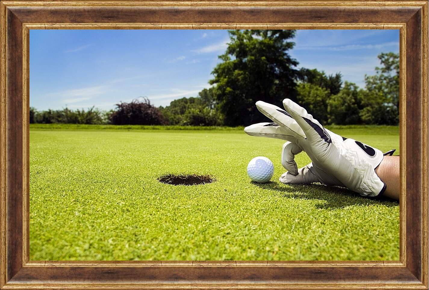 Картина в раме - Лунка для гольфа