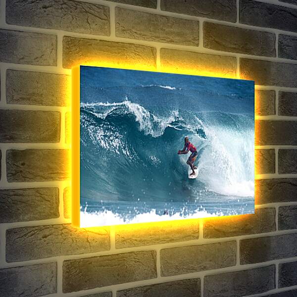 Лайтбокс световая панель - Сёрфингист и волна