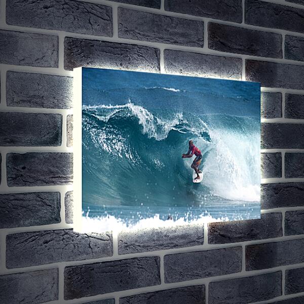 Лайтбокс световая панель - Сёрфингист и волна