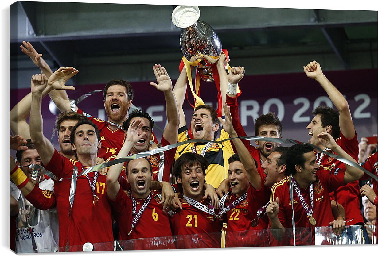 Постер и плакат - Сборная Испании чемпионы Европы по футболу