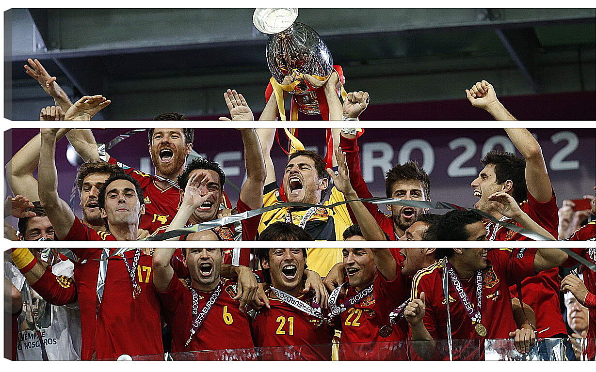 Модульная картина - Сборная Испании чемпионы Европы по футболу