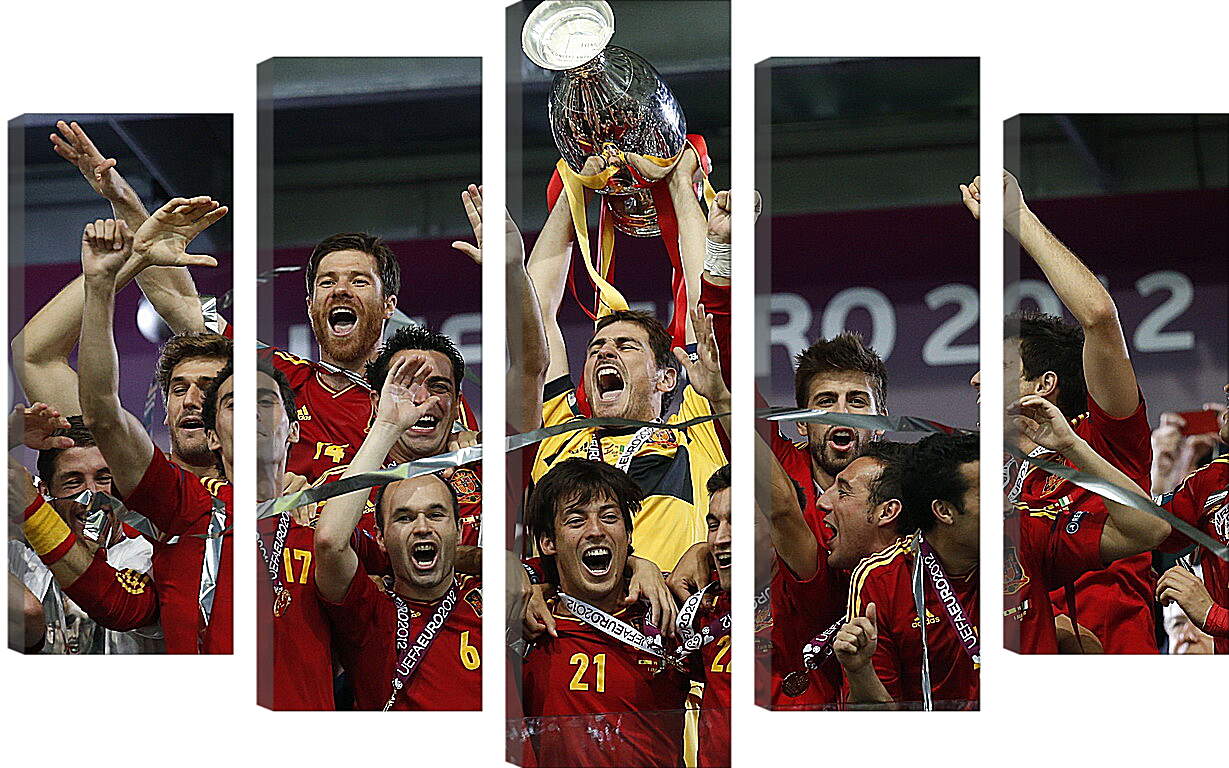 Модульная картина - Сборная Испании чемпионы Европы по футболу