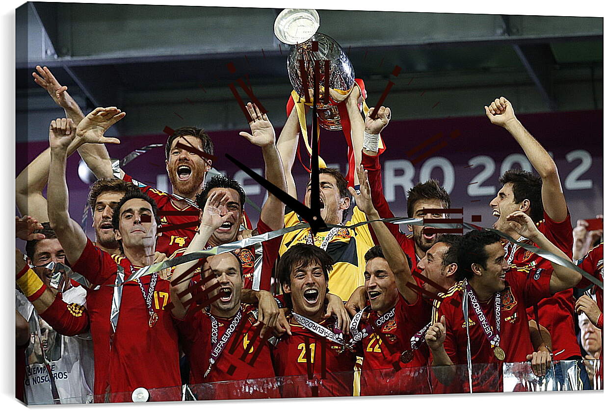 Часы картина - Сборная Испании чемпионы Европы по футболу