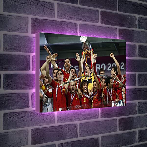 Лайтбокс световая панель - Сборная Испании чемпионы Европы по футболу